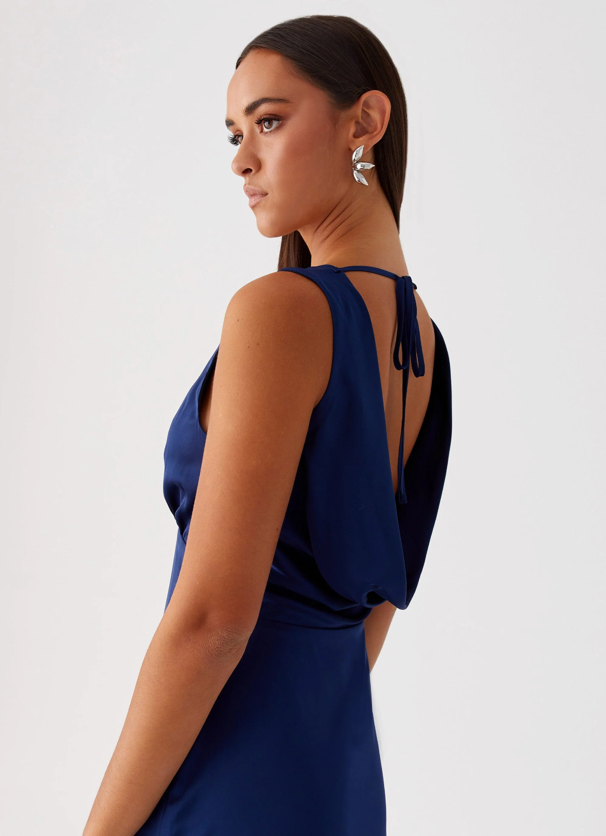 Winnie Cowl Back Maxi Dress - Navy - Image 10